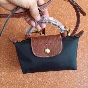 Longchamp Le Pliage XS Black Brown Mini Shoulder Bag Pouch Outlet Duty free🥳😛